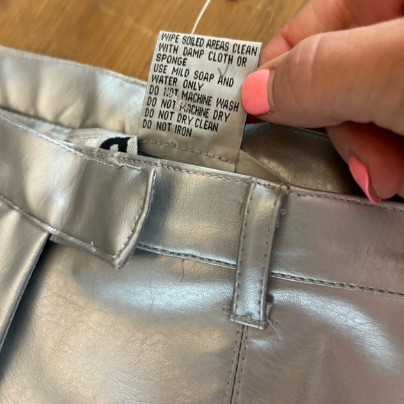 NWOT Y2K Rave4Real Silver Rave Retro Metallic Womens Pants Girl’s Night Out Sz 6 - Picture 4 of 10